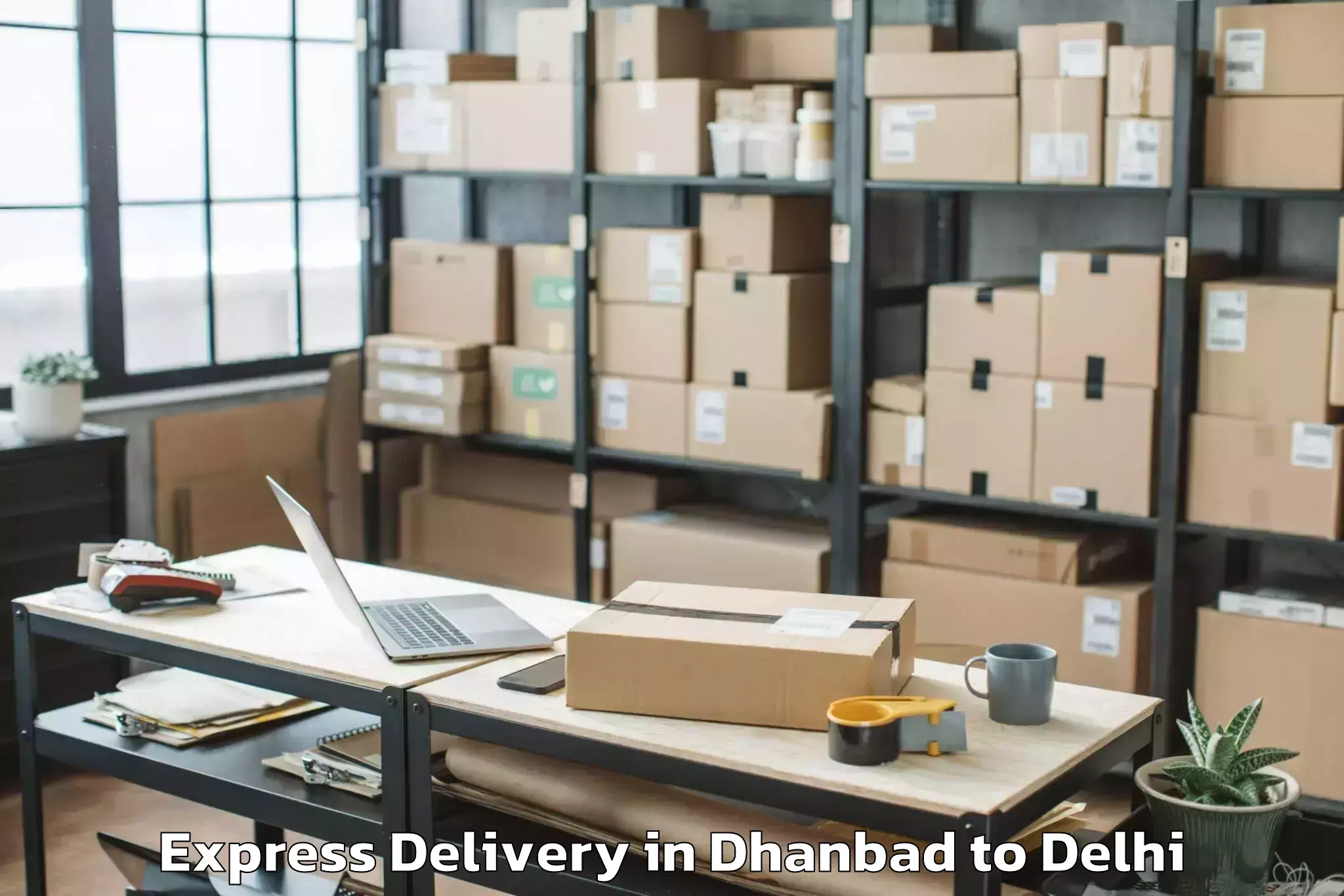 Professional Dhanbad to University Of Delhi Express Delivery